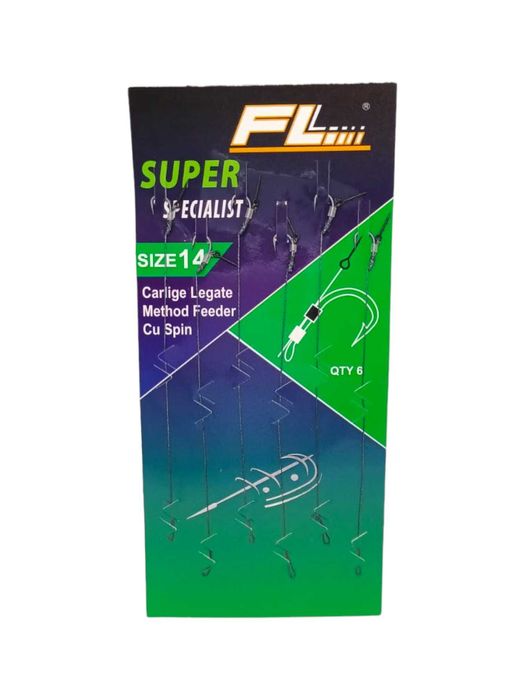 Haczyki Method Feeder Plecionka IGŁA R.14 6szt 64-0094