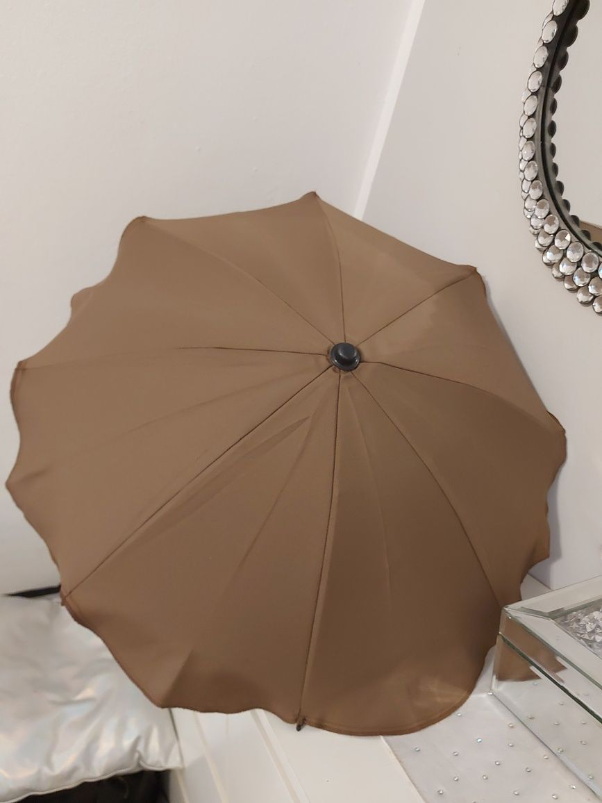 Parasolka parasoleczka z uchwytem do wózka uniwersalna brązowy brązowa
