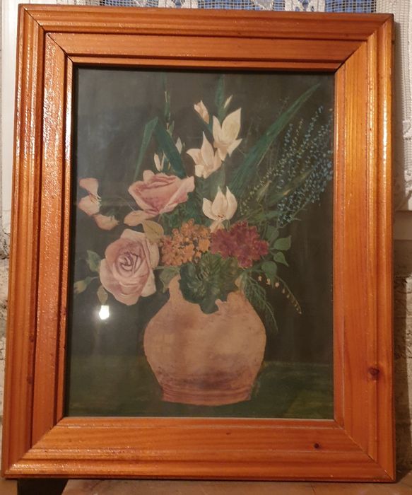 Obraz stary w grubej drewnianej ramie