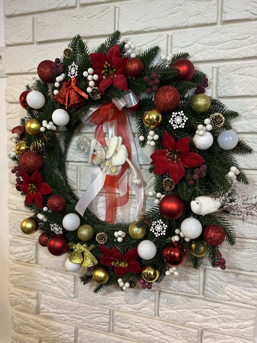 Різдвяні віночки, новорічний декор вінок