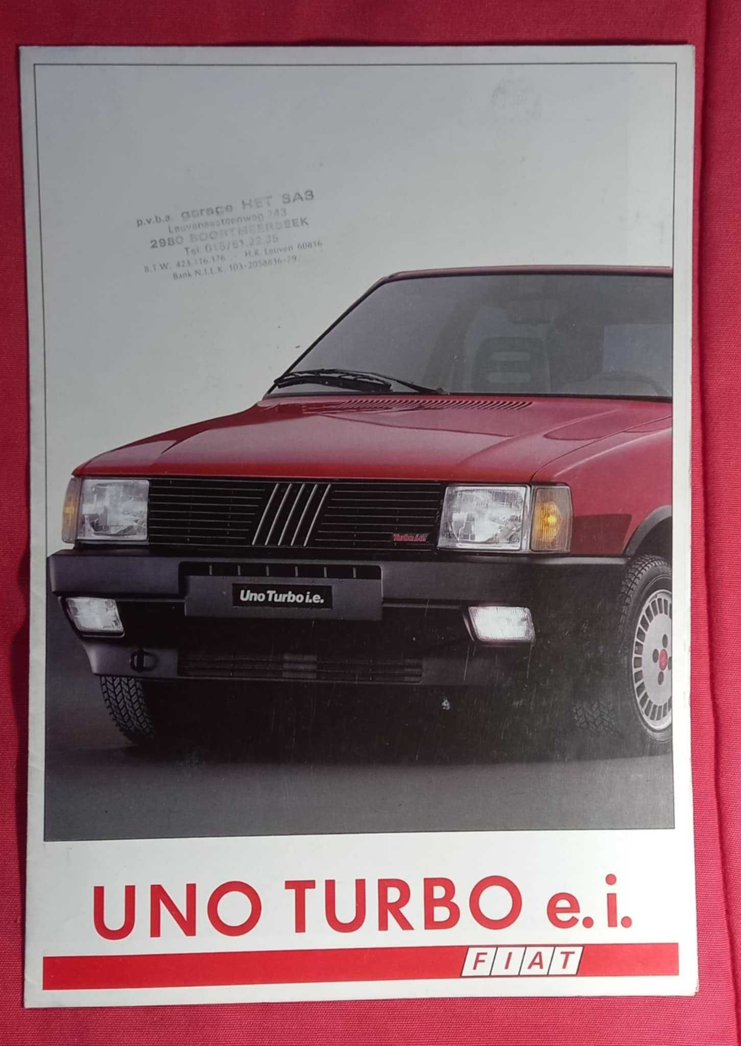 Folheto de apresentação Fiat Uno Turbo IE