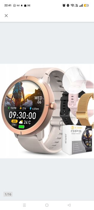 Smartwatch Damski wodoodporny zegarek menu pl