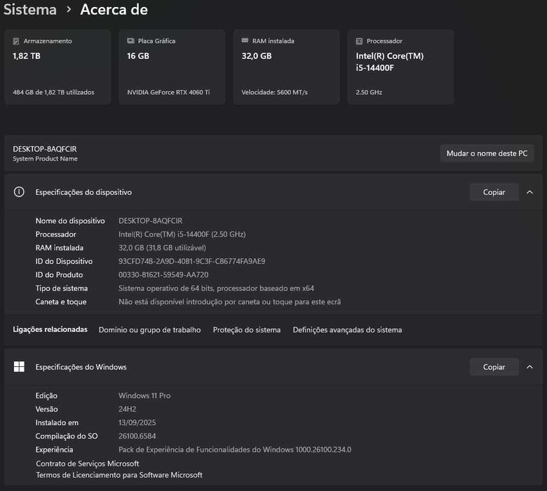 Computador Gaming Windows 11 Pro