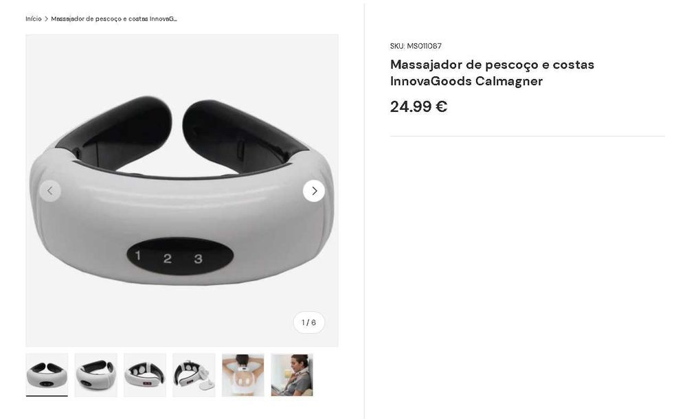 Aparelho de Massagem Eletromagnética para Pescoço e Costas InnovaGoods