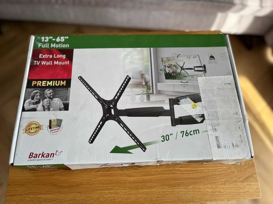 Barkan Długi uchwyt ścienny do TV 13–65” BM343 – pełny ruch, do 40 kg