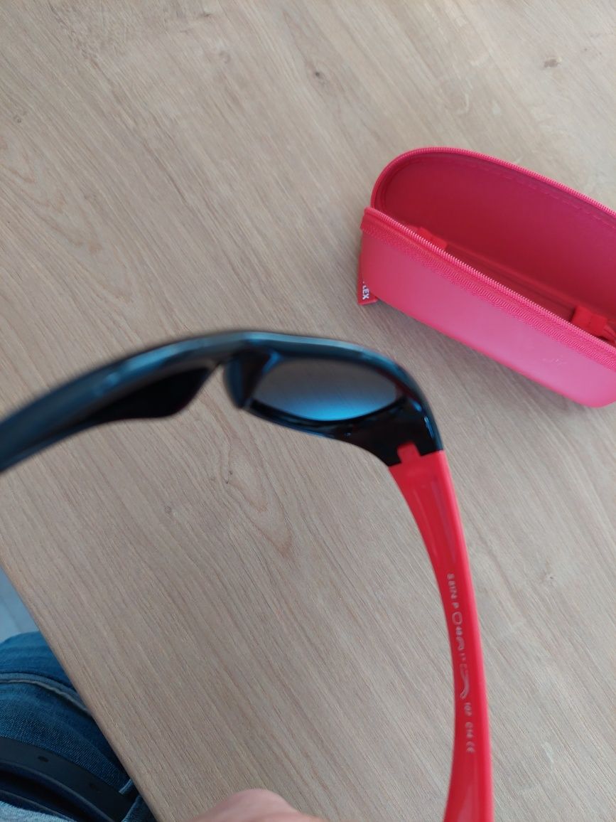 Polar Style S8174 Czarno Czerwone Elastyczne okulary dziecięce z polar