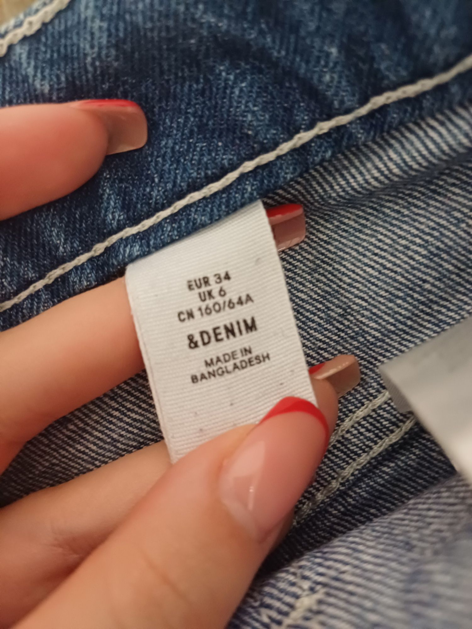 Jeansowa dżinsowa spódniczka z kieszeniami H&M