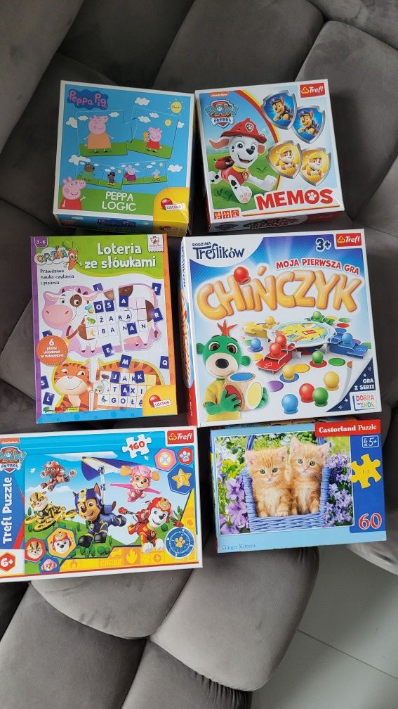 Zestaw gier edukacyjnych puzzle memos