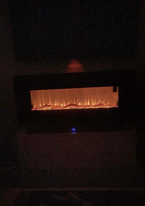 Lareira electrica grande de luxo com comando e chama led - COMO NOVA