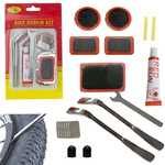 Zestaw wulkanizacyjny do dętek rowerowych naprawczy łatki z łyżkami