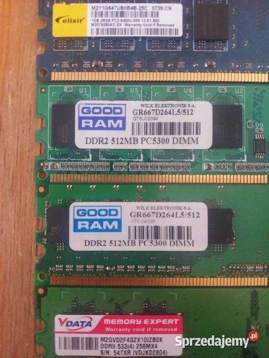 Pamięć ram DDR2 1GB/512MB/256MB