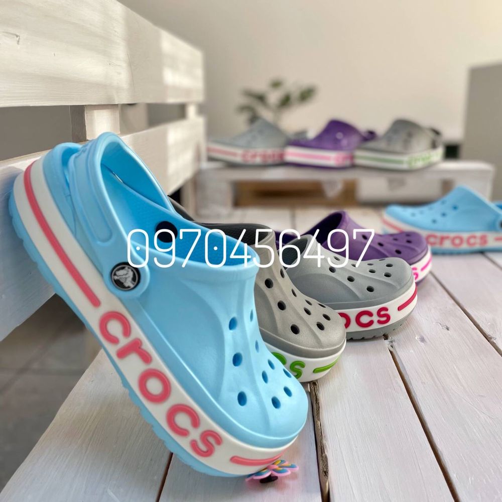 Жіночі Крокси Ніжно Блакитні Женские Crocs Bayaband Зручні 38 р