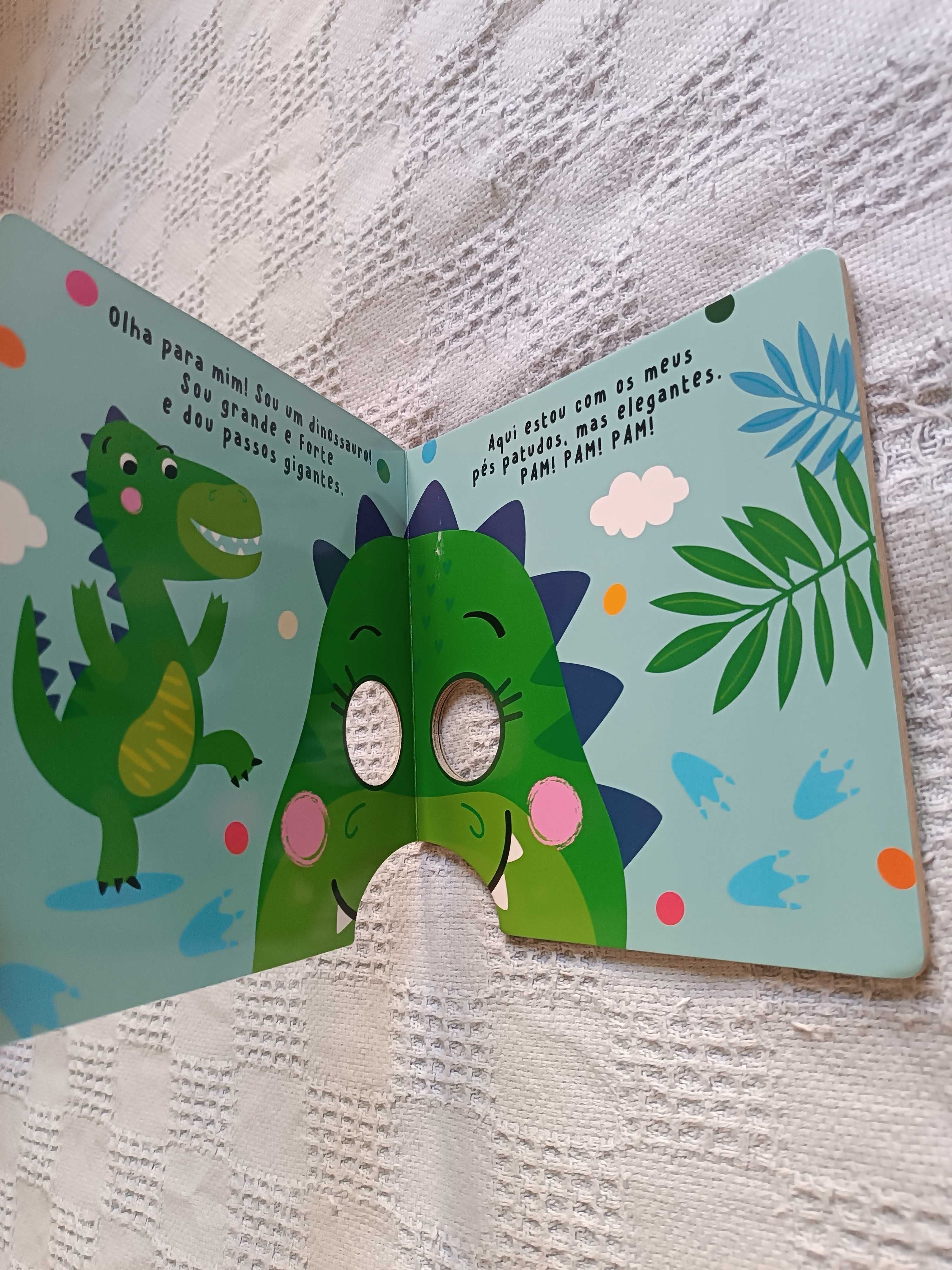 Livro novo com máscara de dinossauro