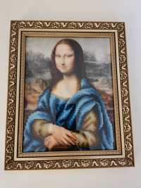 Obraz wyhaftowany koralikami. Mona Lisa.