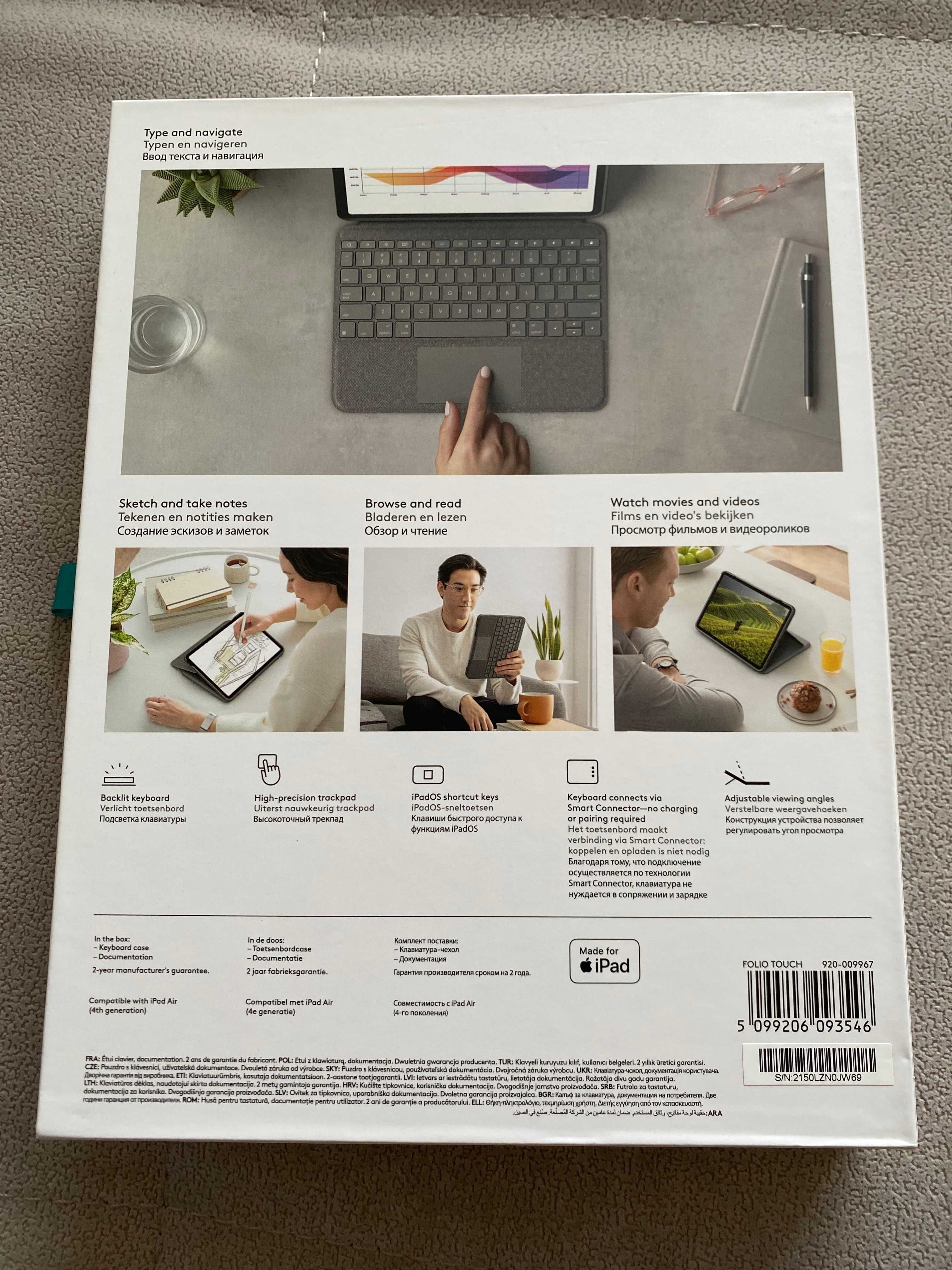 Etui na iPad Air LOGITECH Folio Touch Szary