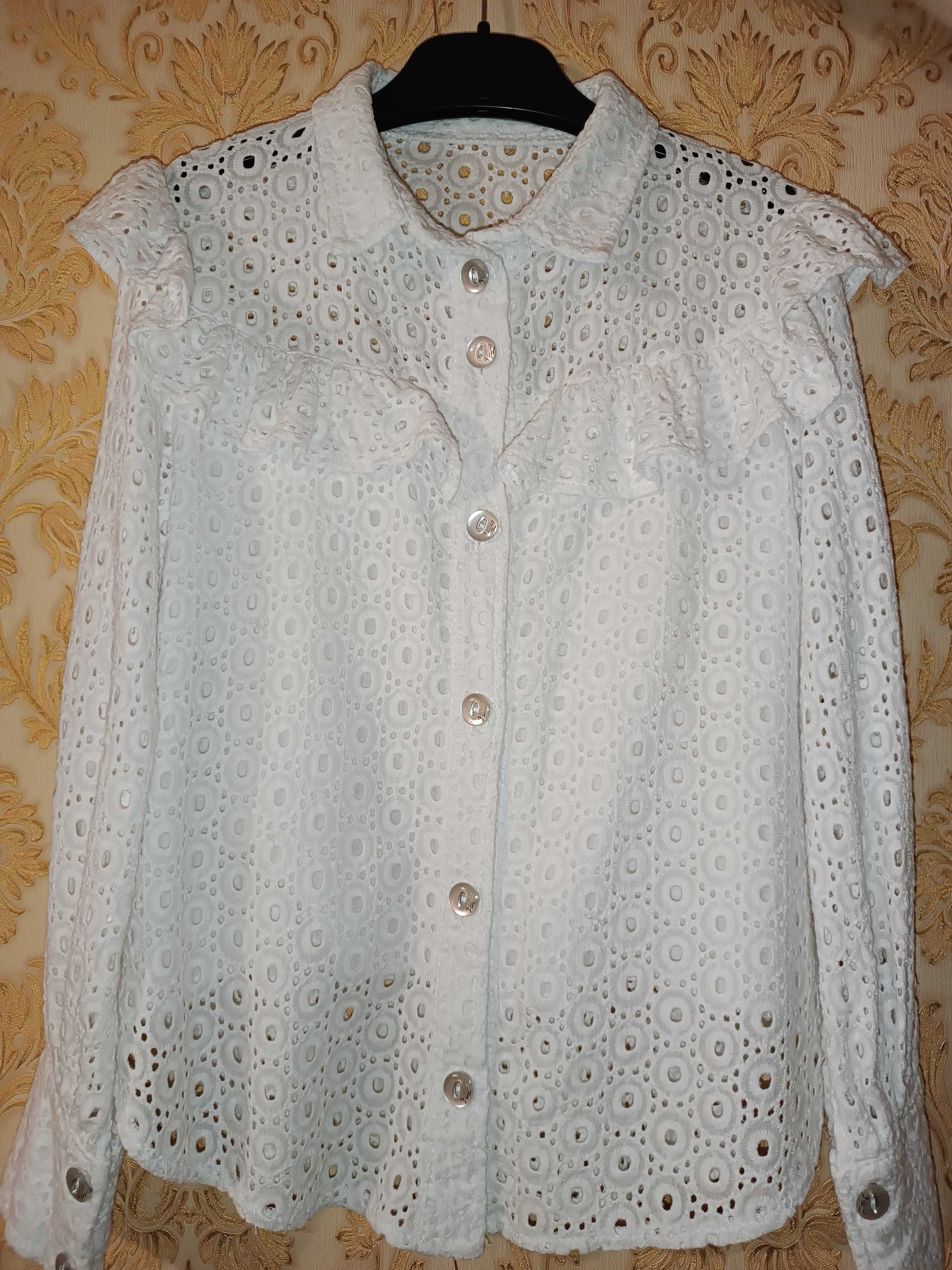 Сорочка блузка з прошви на дівчинку 134