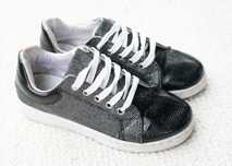 Buty typu superstar, superstary , srebrno czarne 38