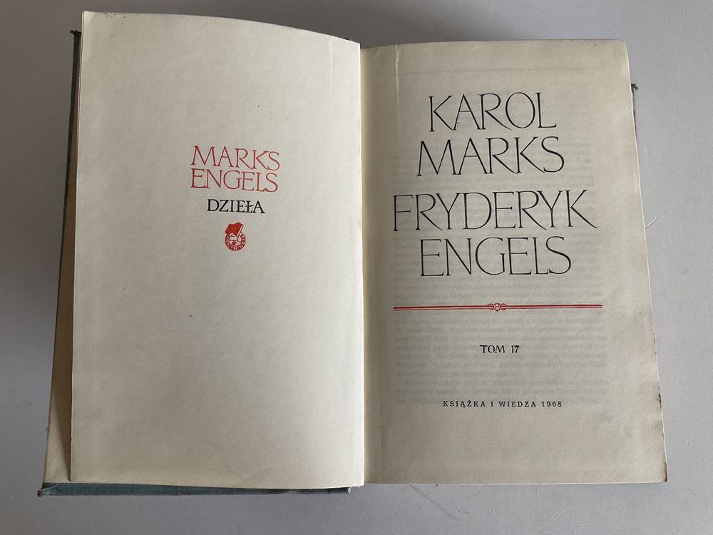 Karol Marks,Fryderyk Engels- Dzieła- tom XVII- rok wydania 1965