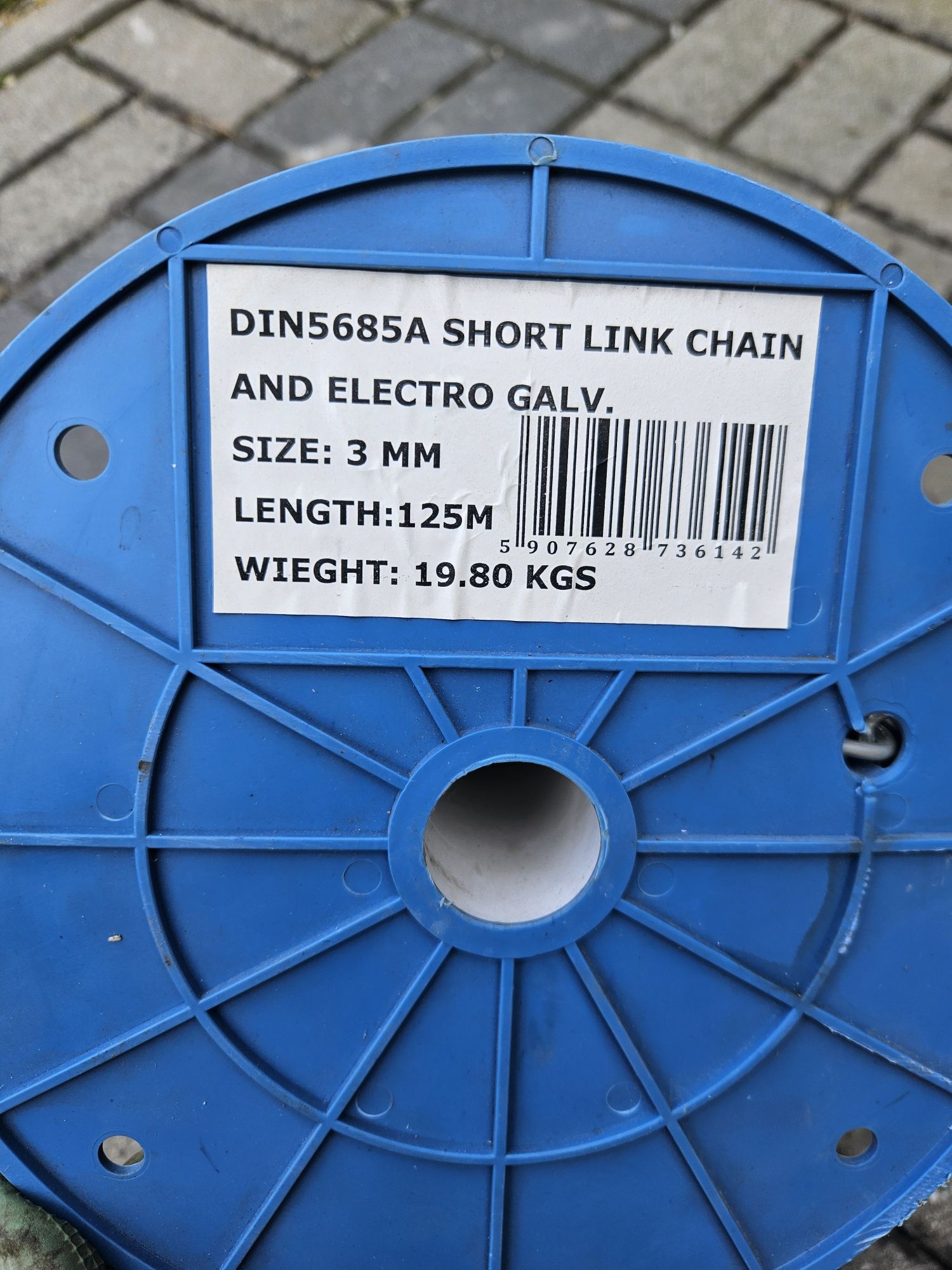Łańcuch techniczny DIN 5685 A - ocynk 3mm