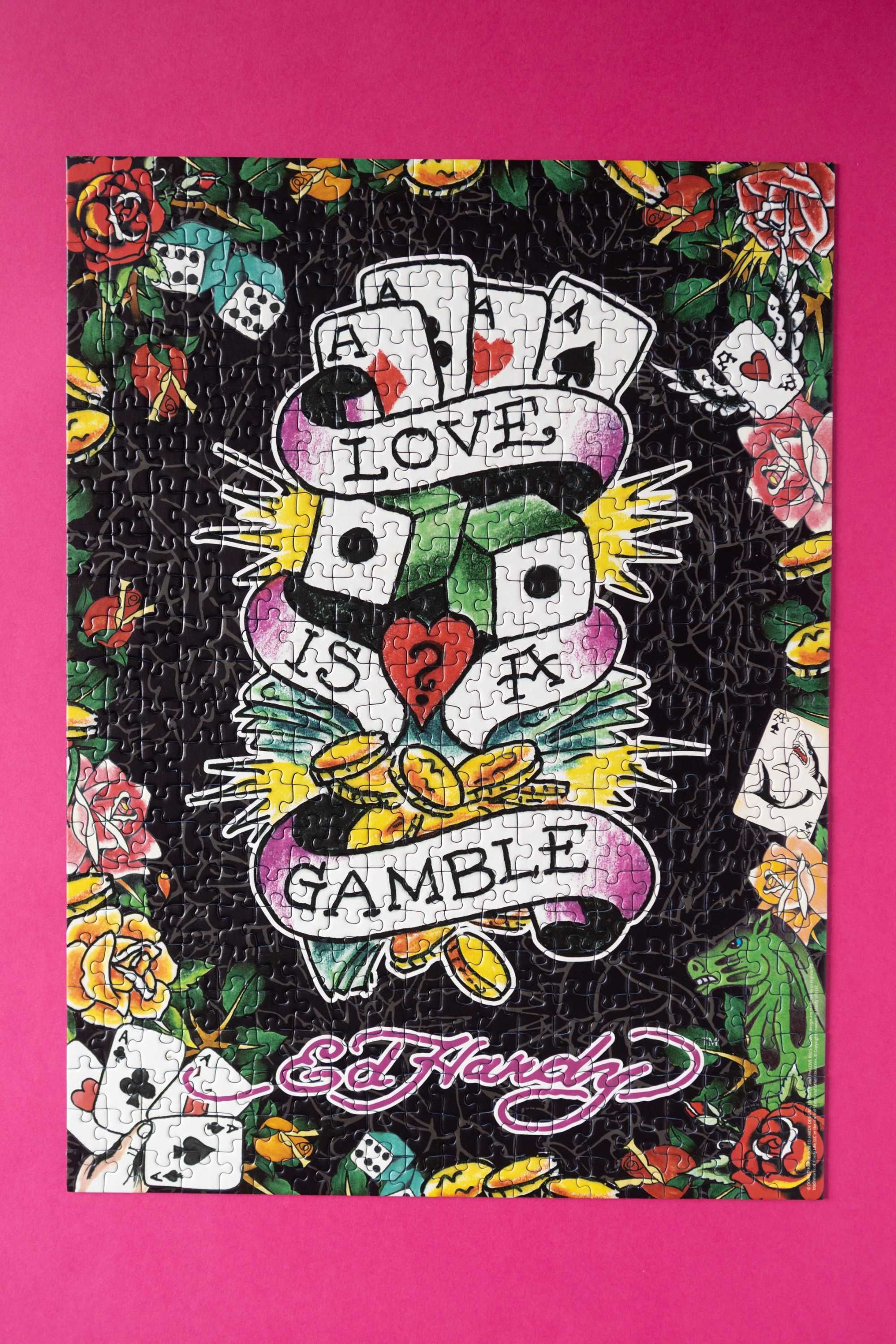 Puzzle Ravensburger,  Love is a Gamble 500 el kompl Ed Hardy tatuaż