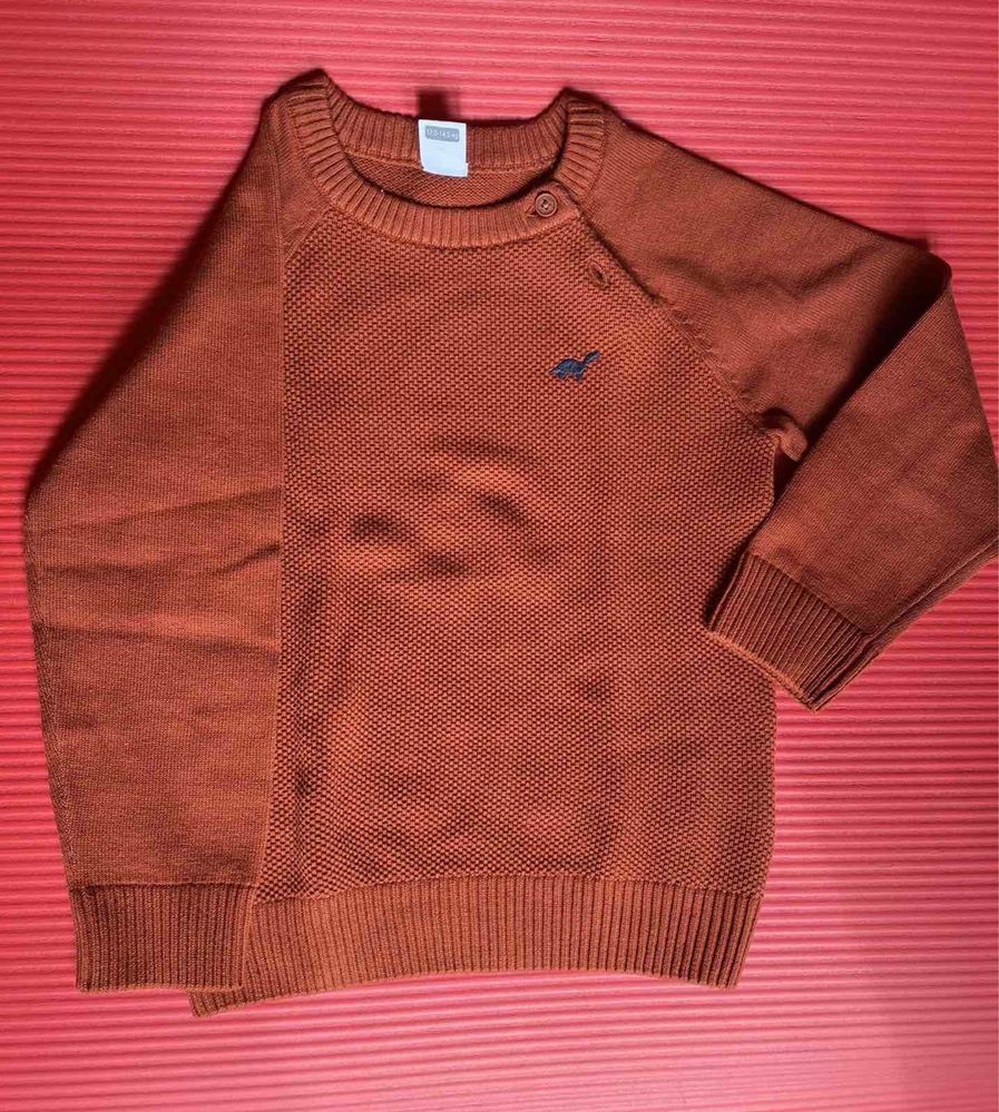Хлопковый коричневый свитер 24-36 мес новый