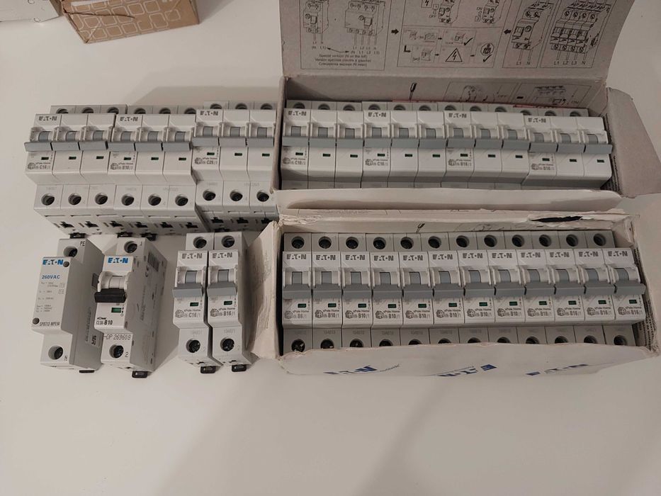 Wyłączniki nadprądowe Eaton, b6 b10 b16 1p 3p