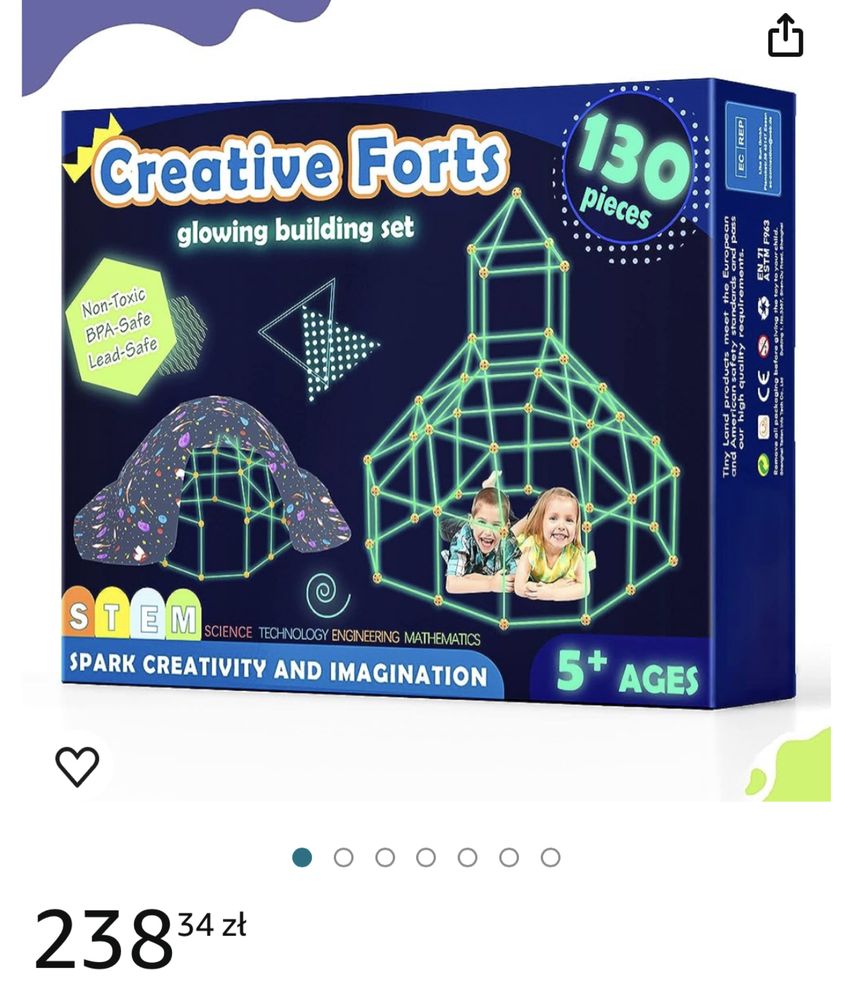 Zabawka konstrukcyjna dla dzieci, świecąca w ciemności