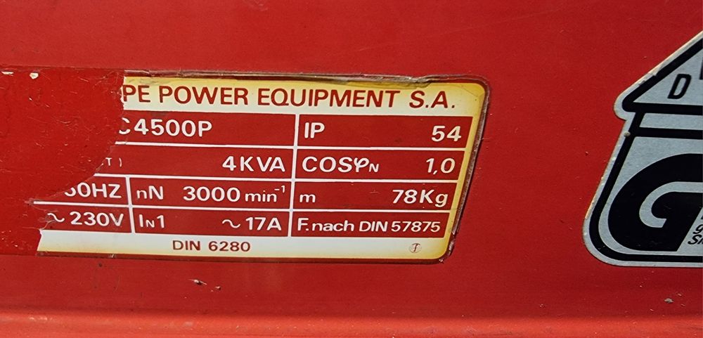 Agregat HONDA EC4500P 4,0 kVA