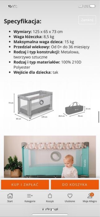 Łóżeczko turystyczne Lionelo