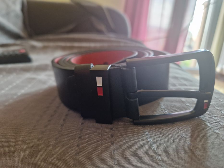 Nowy Pasek skórzany z.metalowa klamra 120.cm