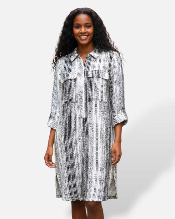 Платье рубашка в принт свободное marks&spencer с карманами