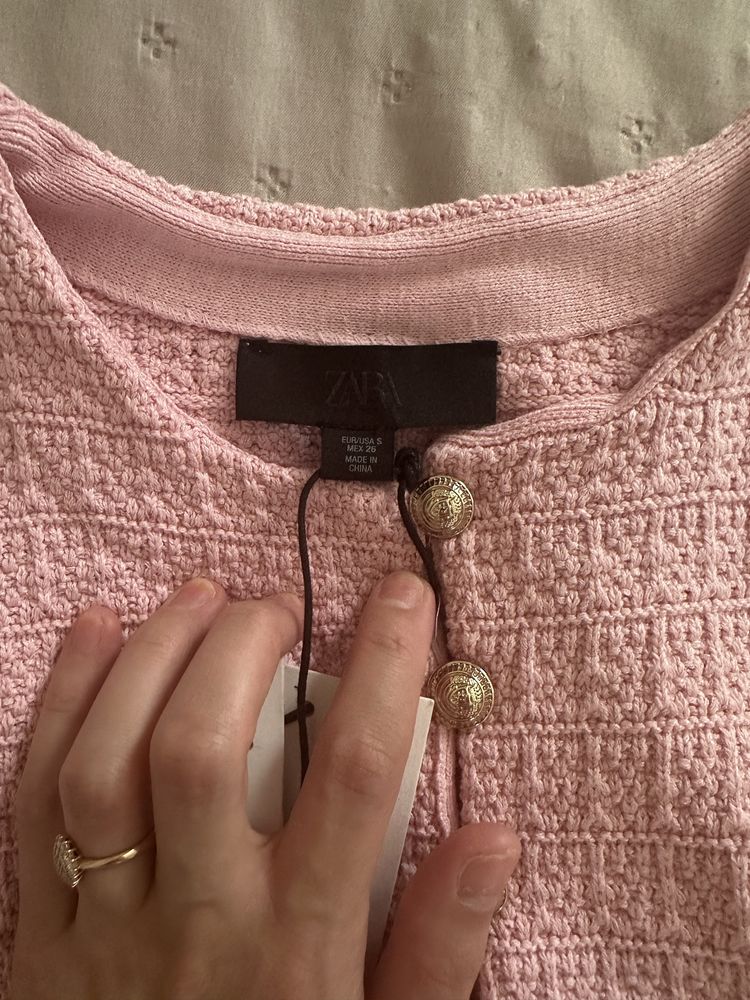 Кардиган з воланами Zara s рожевий