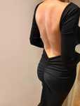 Sexy elegancka sukienka bez pleców maxi bodycon przylegająca