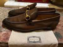 GUCCI - mokasyny brązowe skóra 43.5