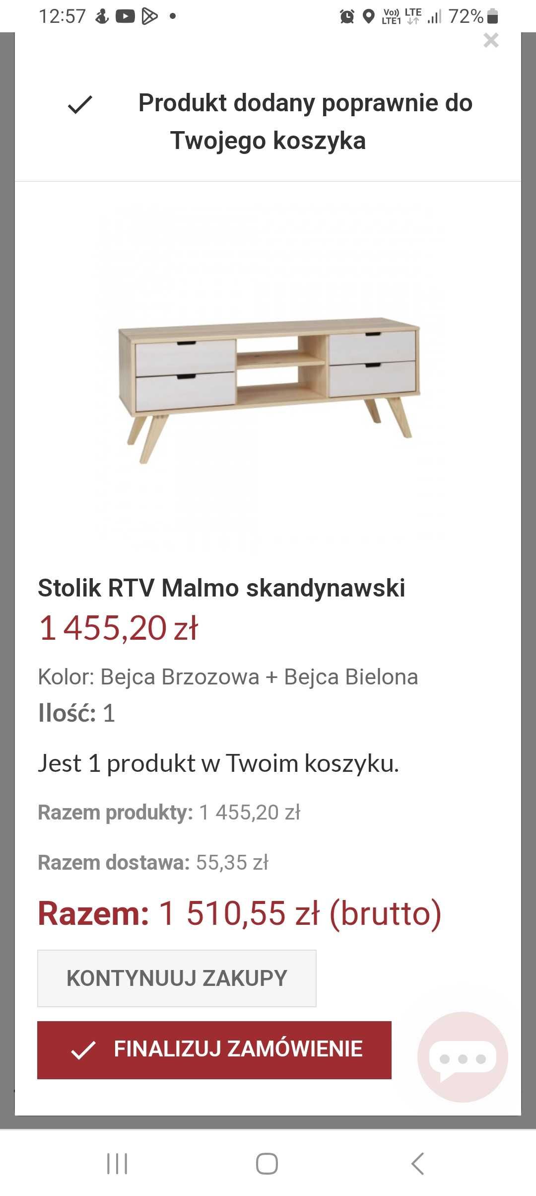 Szafka rtv drewno lite