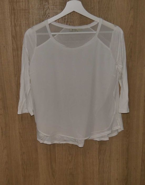 Bershka bluzeczka tiulowe wstawki 38 M