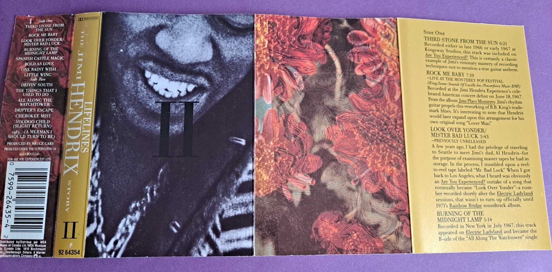 Jimi Hendrix – Lifelines , 1990 Canada, kaseta magnetofonowa