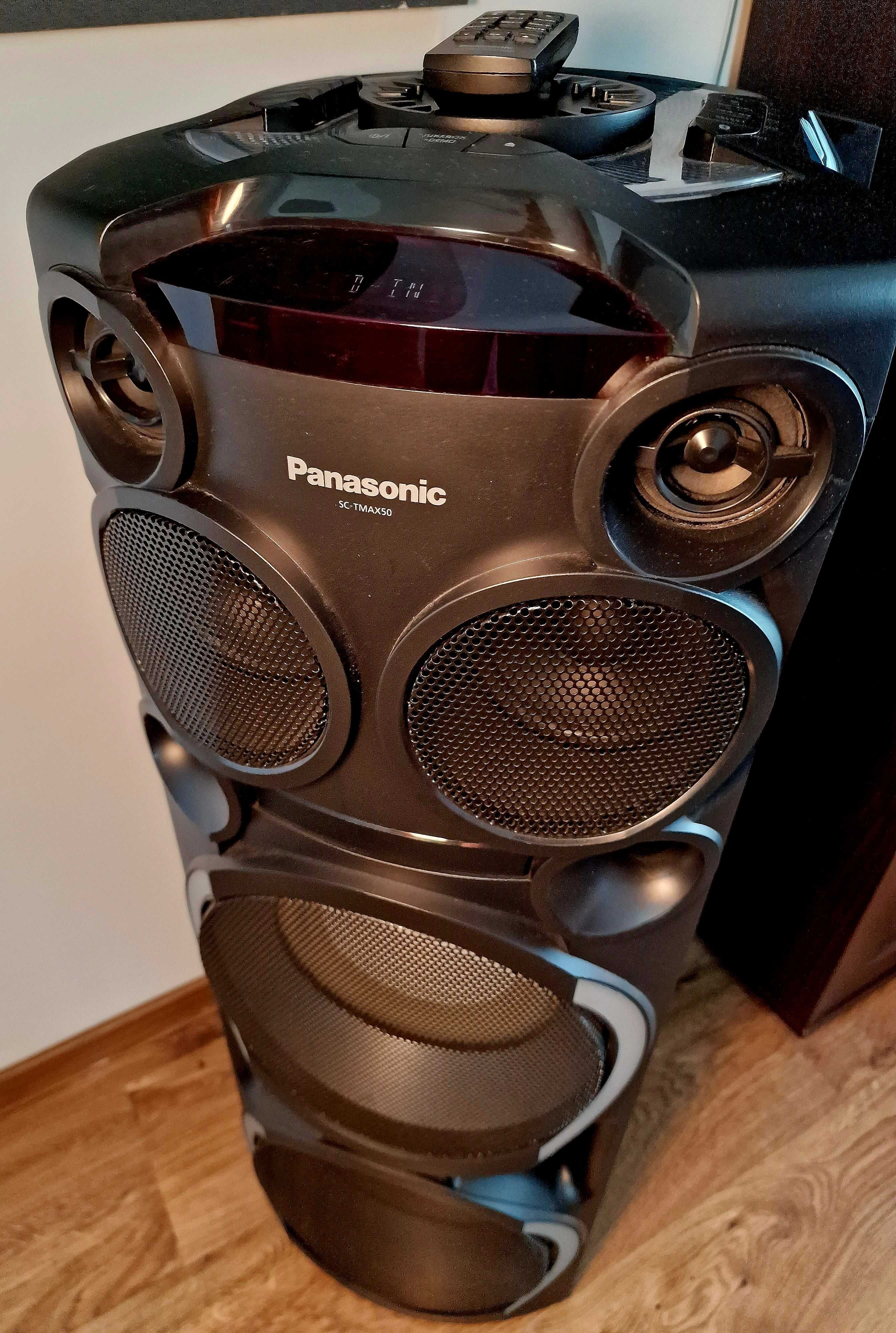 Nowy Mikrofon, Głośnik Karaoke Panasonic SC-TMAX50E-K 2000 W, pilot