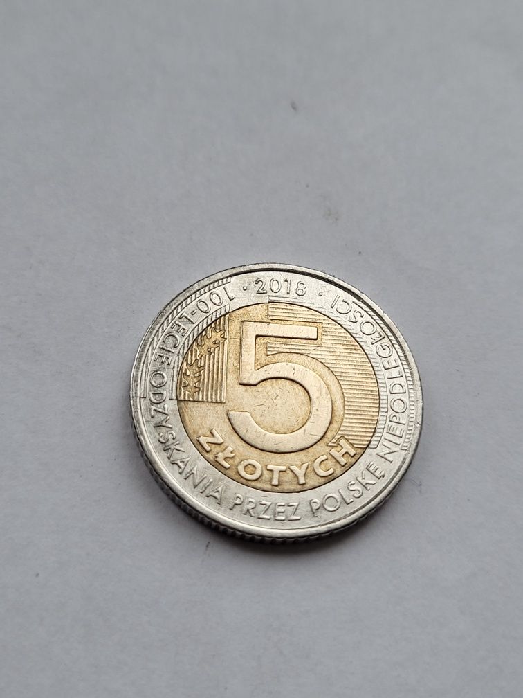 Moneta 5zl 100-lecie odzyskania niepodległości