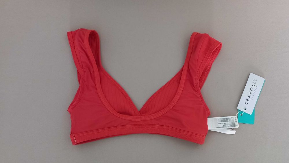 Top de biquini coral Seafolly novo com etiquetas T34