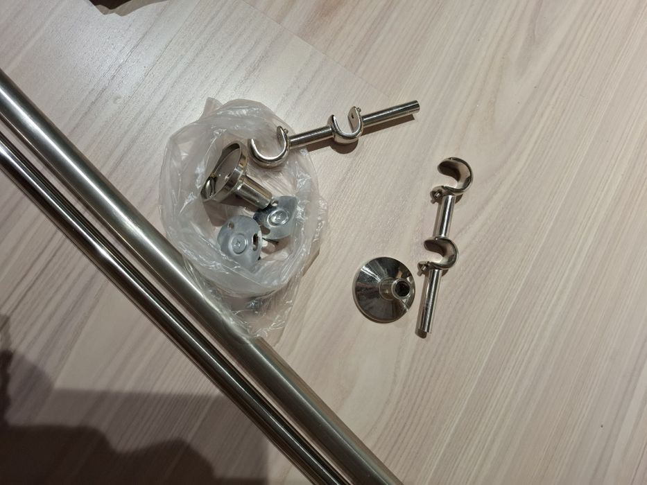 Karnisz srebrny podwójny 160cm