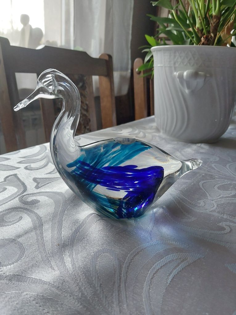 Szklany ptak łabędź Murano