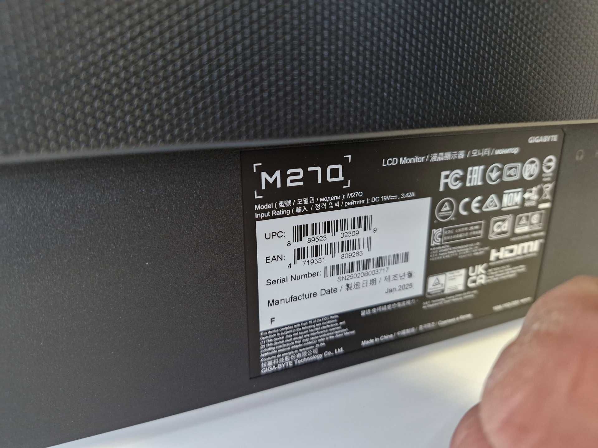 Monitor LED IPS Gigabyte M27Q 2560 x 1440px 165Hz