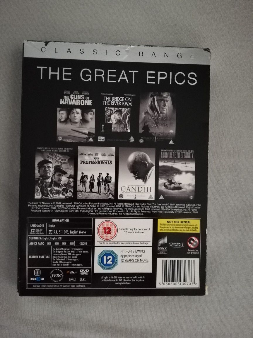 Pack 7 grandes clássicos do cinema épico em dvd (portes grátis)