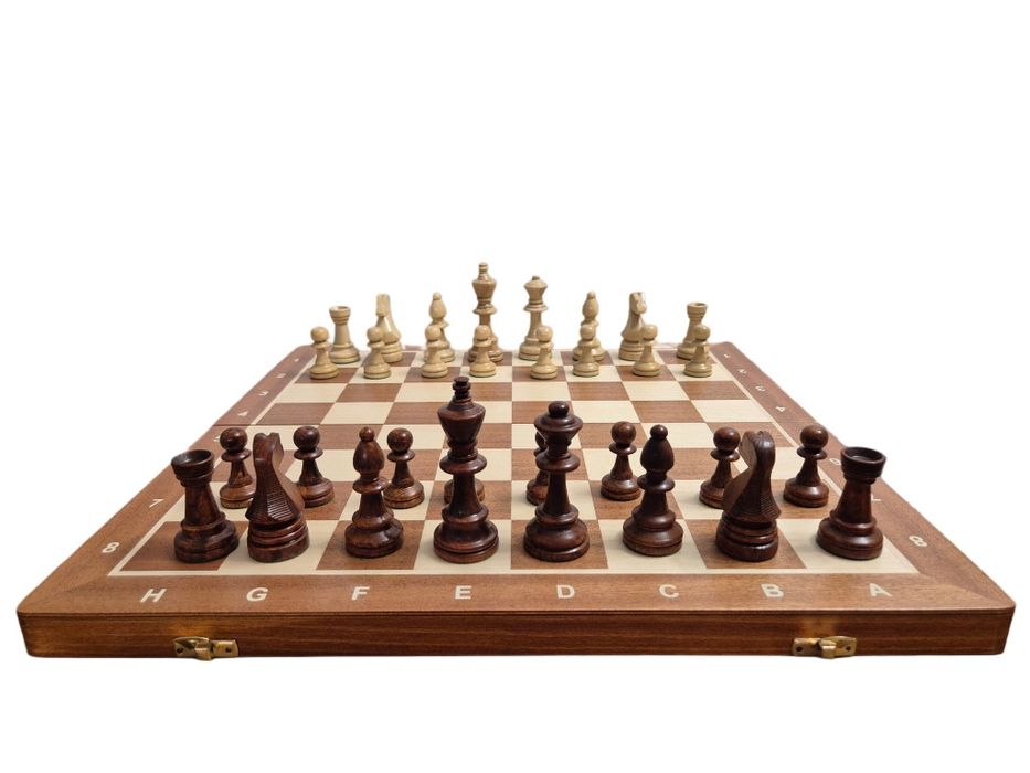Drewniane Szachy Fornirowane 48x48 cm
