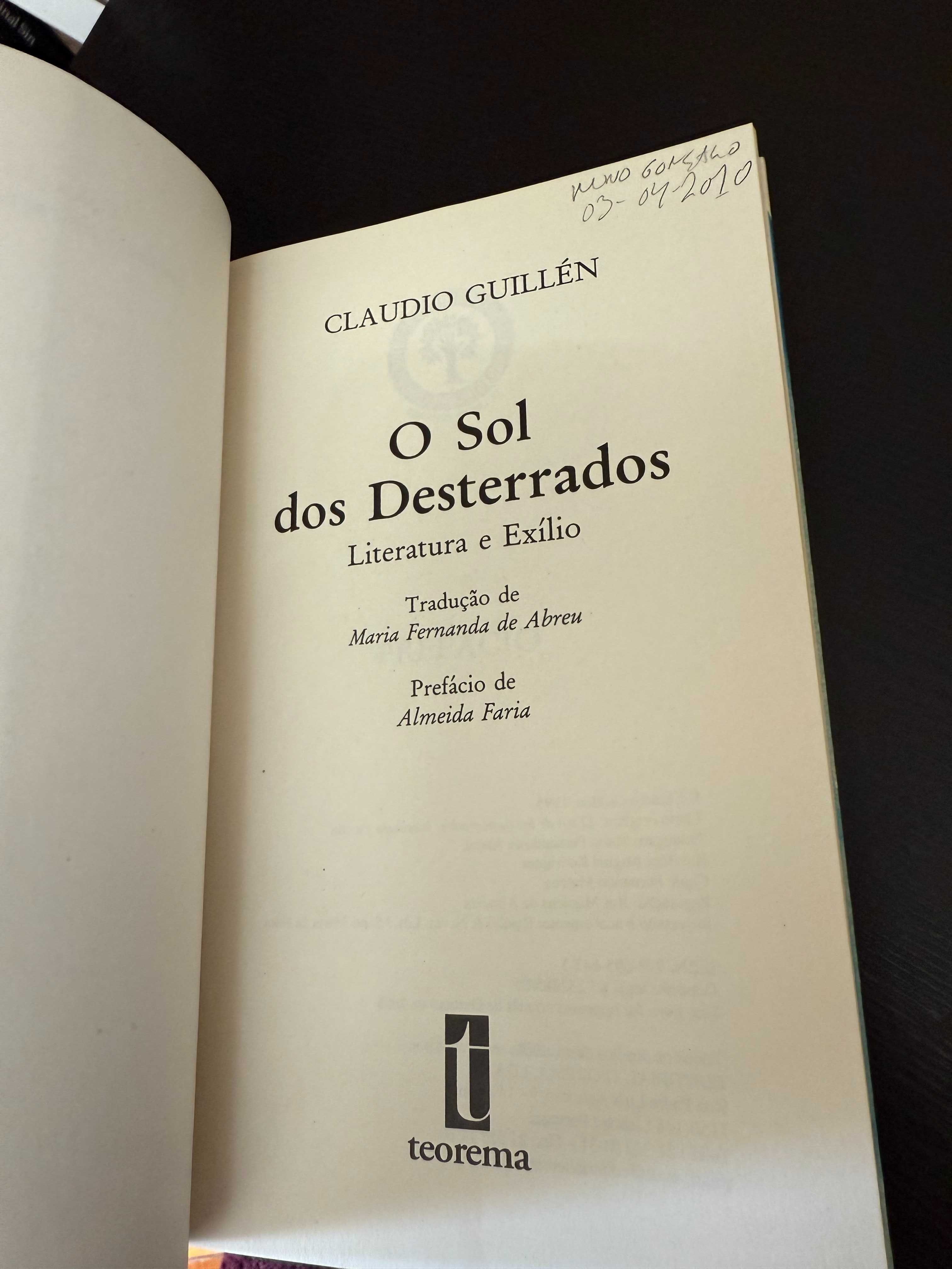 Claudio Guillén – O sol dos desterrados: Literatura e Exílio