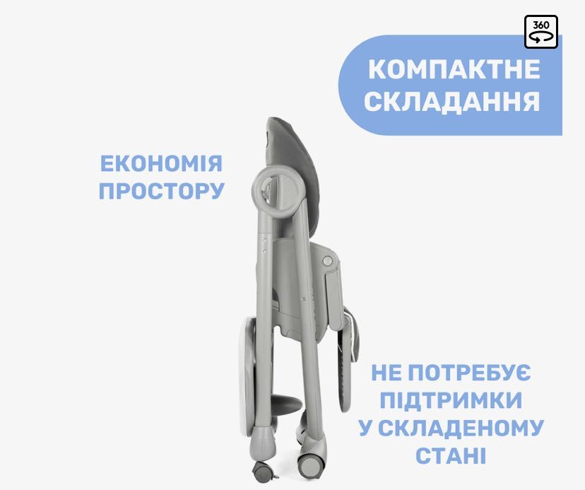 Стільчик для годування Chicco Polly Magic Relax New сірий