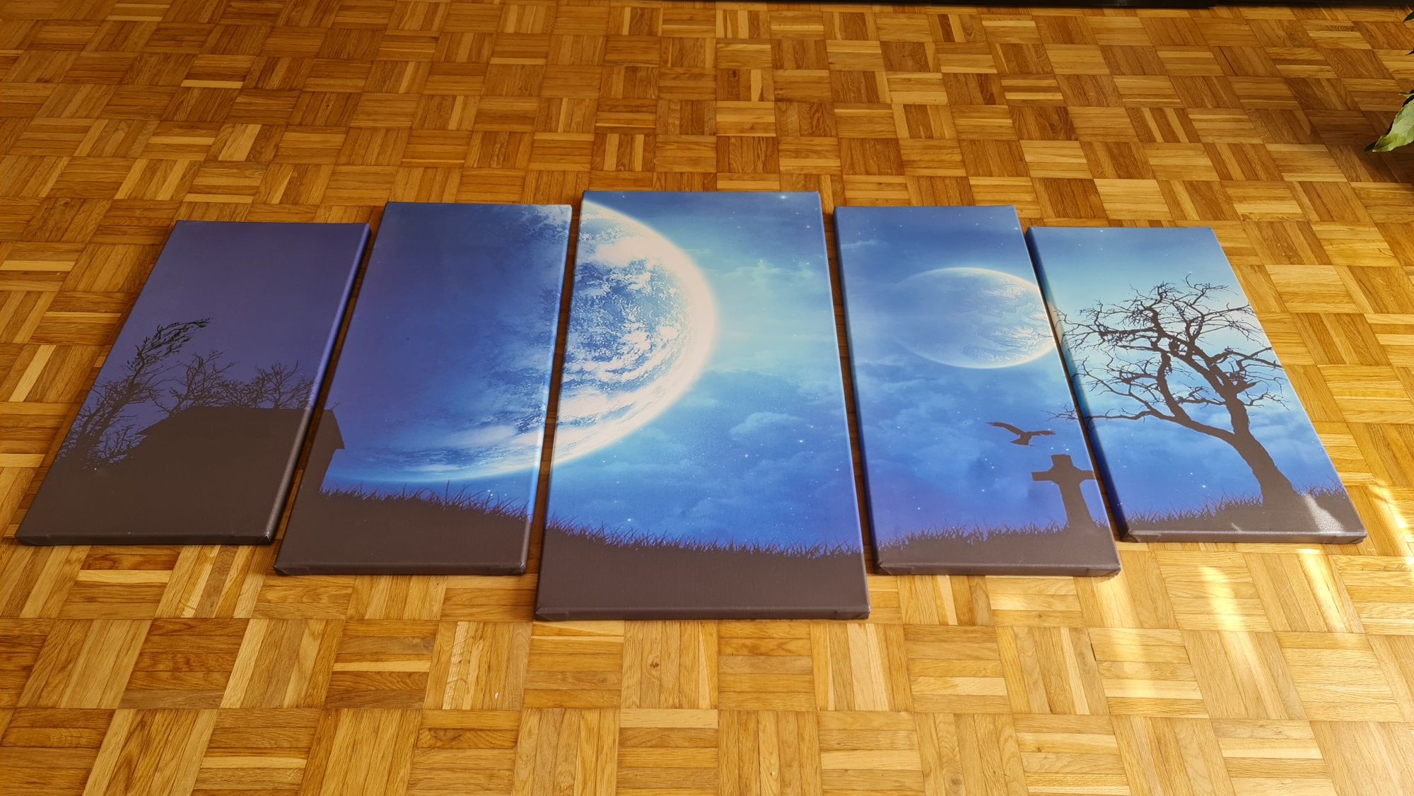 Obraz na płutnie 5 części kula ziemska 160x80