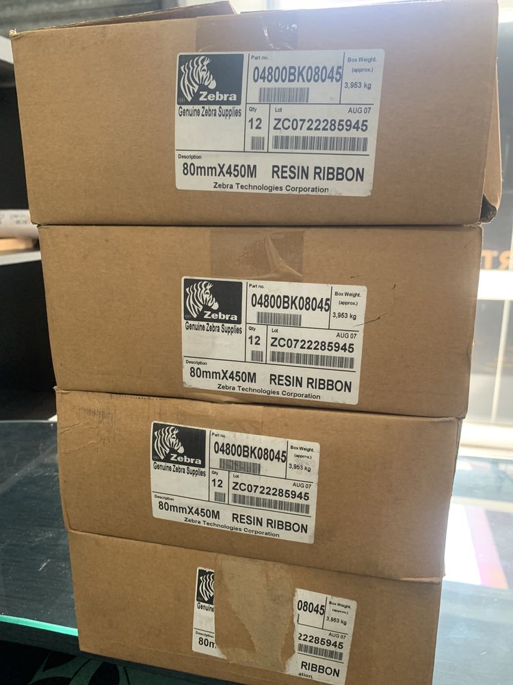 FITA DE CARBONO ZEBRA RESINA 4800 MEDIDA 80MMX450M