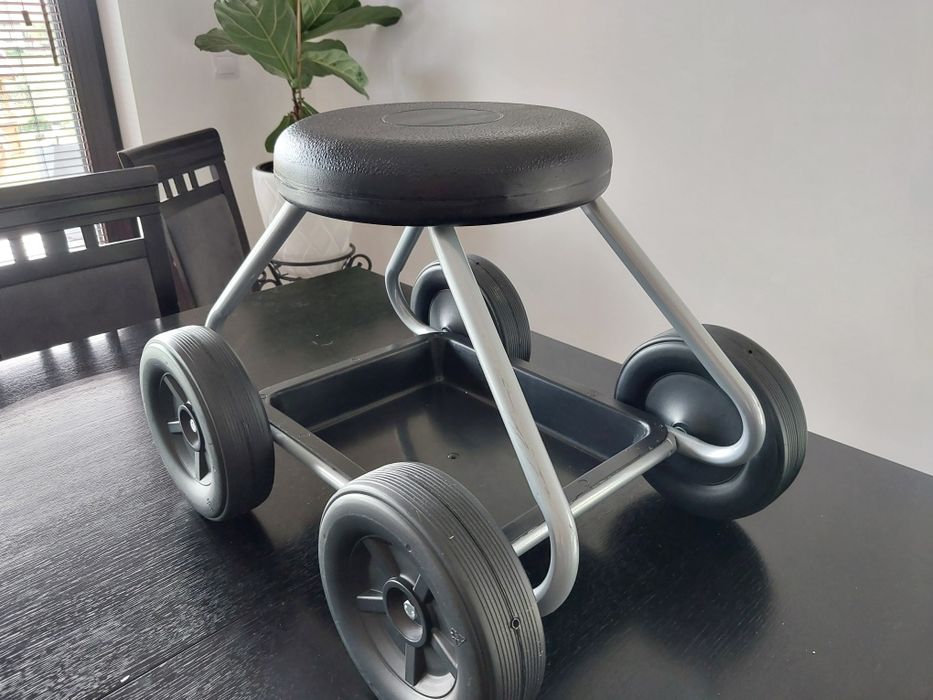 Krzesło na Kółkach Taboret do Domu i Ogrodu Solidne Mocne
